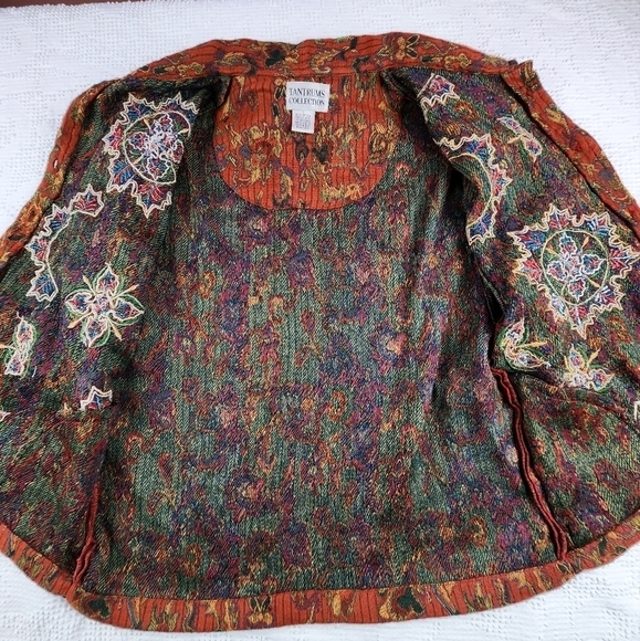 Vintage Tantrums Collection Embroidered Button Down Tapestry Jacket Size Large - Picture 7 of 13